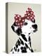 Dalmatian with Red Bow-Fab Funky-Stretched Canvas