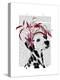 Dalmatian with Red Fascinator-Fab Funky-Stretched Canvas