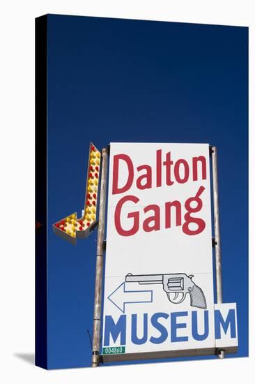 Dalton Gang Hideout and Museum Sign, Meade, Kansas, USA-Walter Bibikow-Premier Image Canvas