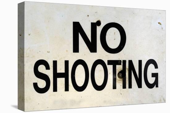 Damaged No Shooting Sign-Mr Doomits-Premier Image Canvas