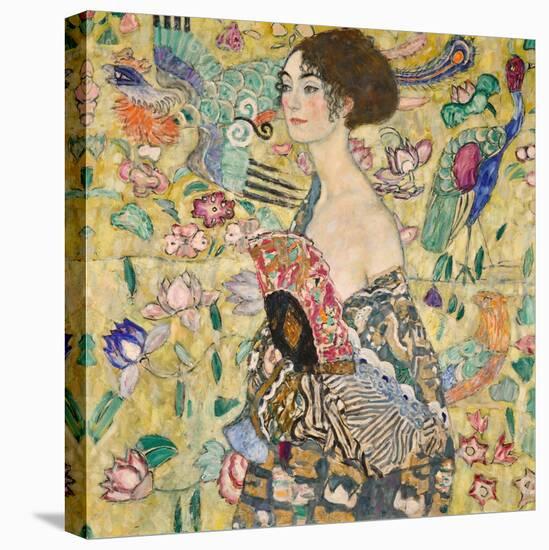 Dame Mit Fächer (Lady with a Fan), 1917-18 (Oil on Canvas)-Gustav Klimt-Premier Image Canvas