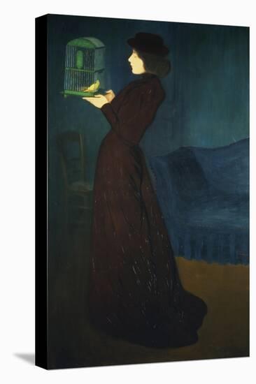 Dame Mit Vogelkaefig, 1892-Jozsef Rippl-Ronai-Premier Image Canvas