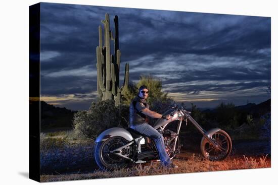 Dan Stewart on Chopper Bike, Scottsdale, Arizona, Usa Mr-Christian Heeb-Premier Image Canvas