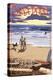 Dana Point, California - Sunset Beach Scene-Lantern Press-Stretched Canvas