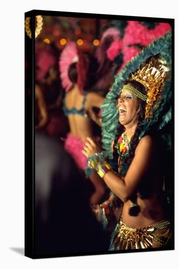 Dancer Amid Crowd of Samba Enthusiasts in Scanty, for Annual Rio Carnival Samba School Parade-Bill Ray-Premier Image Canvas