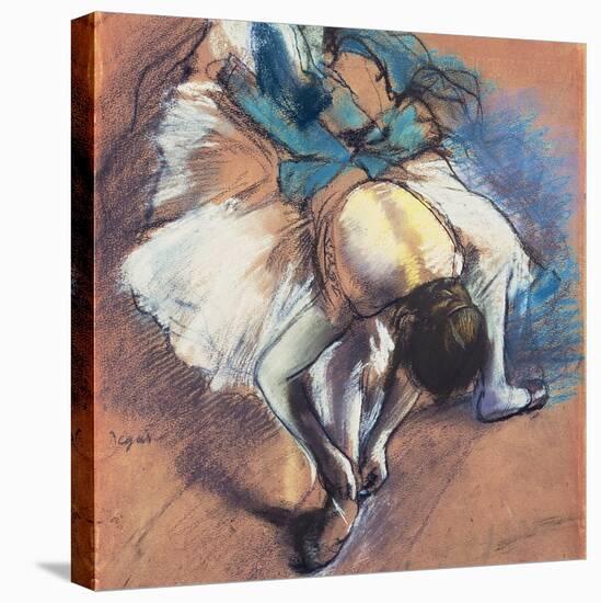 Dancer Fastening Her Pump, C.1880-85-Edgar Degas-Premier Image Canvas