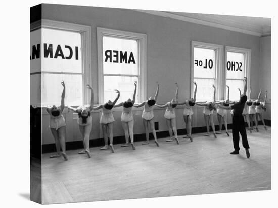 Dancers at George Balanchine's School of American Ballet Lined Up at Barre During Training-Alfred Eisenstaedt-Premier Image Canvas