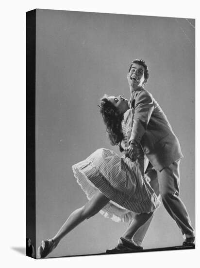 Dancers Kaye Popp and Stanley Catron Demonstrating the Lindy Hop-Gjon Mili-Premier Image Canvas