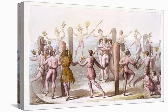 Dances of the Native Inhabitants of Virginia, C.1820 (Colour Litho)-Italian School-Premier Image Canvas