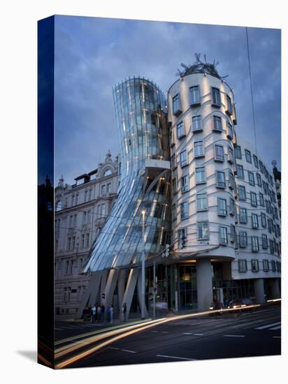 Dancing House (Fred and Ginger Building), by Frank Gehry, at Dusk, Prague, Czech Republic-Nick Servian-Premier Image Canvas