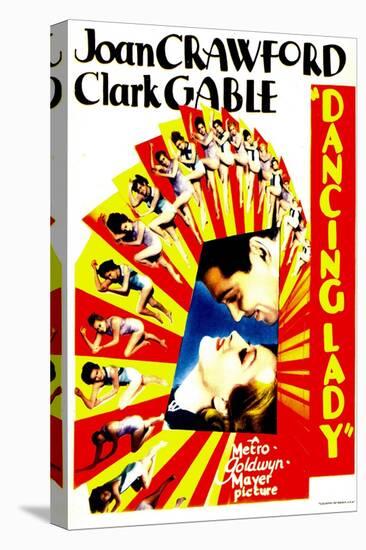 Dancing Lady, Clark Gable, Joan Crawford on Midget Window Card, 1933-null-Stretched Canvas
