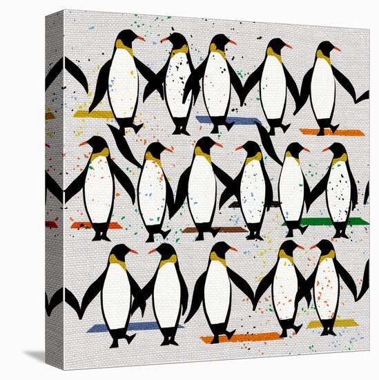 Dancing Penguins, 2022 (mixed media)-Jenny Frean-Premier Image Canvas