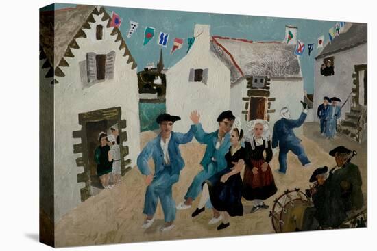 Dancing Sailors, Brittany, France, 1930 (Oil & Household Paint on Board)-Christopher Wood-Premier Image Canvas