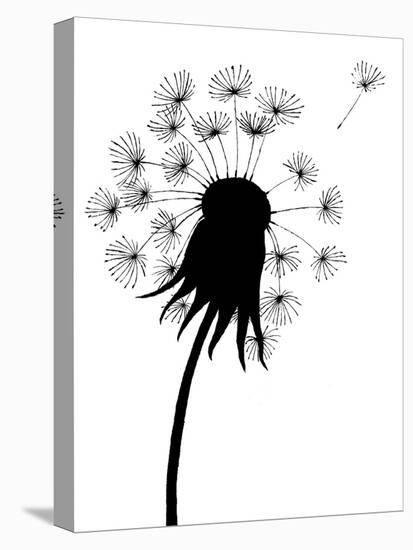Dandelion Black And White-falonkoontz-Stretched Canvas