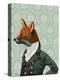 Dandy Fox Portrait-Fab Funky-Stretched Canvas