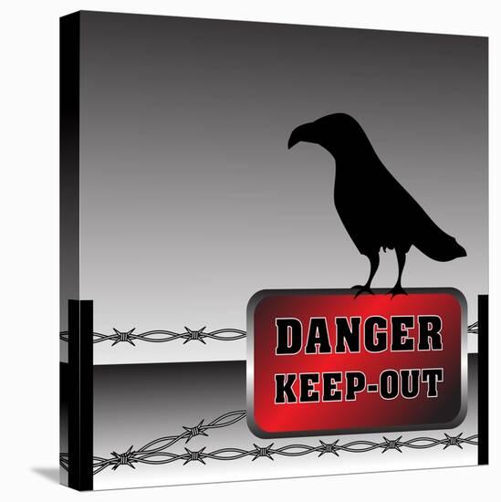 Danger Plate and Crow-oxlock-Stretched Canvas