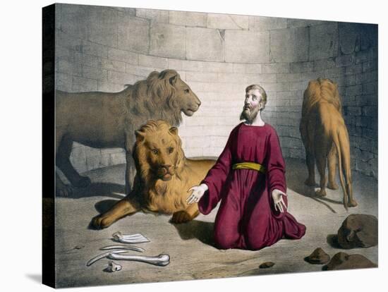 Daniel in Lions' Den from Old Testament, End of 19th Century by Bequet, Delagrave Edition, Paris-null-Premier Image Canvas