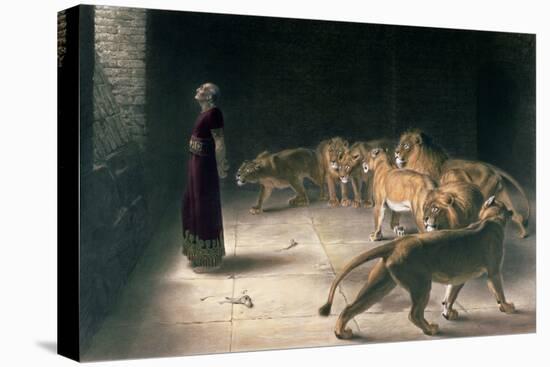 Daniel in the Lions Den, Mezzotint by J. B. Pratt, with Hand Colouring-Briton Rivi?re-Premier Image Canvas