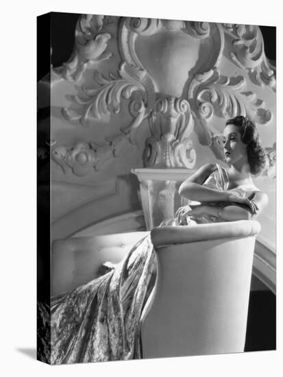 Danielle Darrieux by Ray Jones of Universal Studio 1937 (b/w photo)-null-Stretched Canvas