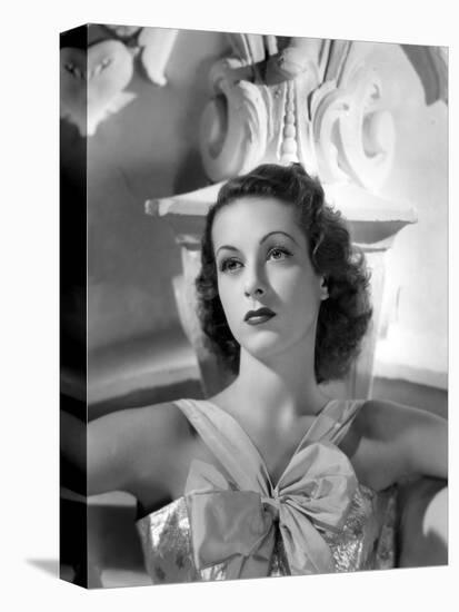 Danielle Darrieux by Ray Jones of Universal Studio 1937 (b/w photo)-null-Stretched Canvas