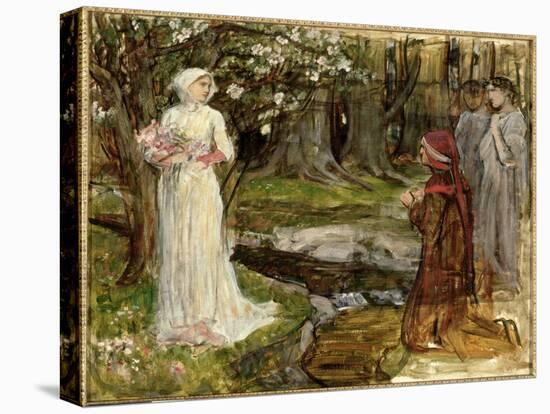 Dante and Beatrice, C.1916-17 (Oil on Canvas)-John William Waterhouse-Premier Image Canvas