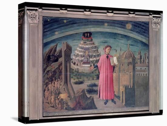 Dante and His Poem the 'Divine Comedy', 1465 (Tempera on Panel)-Domenico di Michelino-Premier Image Canvas