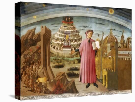 Dante and the Divine Comedy' (The Comedy Illuminating Florenc), 1464-1465-Domenico di Michelino-Premier Image Canvas