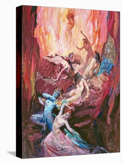 Dante's Inferno, (Oil on Canvas)-Terence Cuneo-Premier Image Canvas