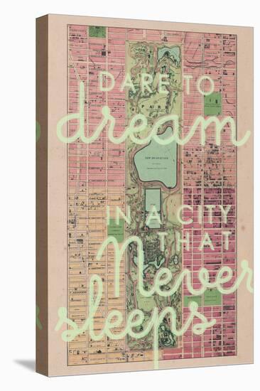 Dare to Dream in a City the Never Sleeps - 1867, New York City, Central Park Composite Map-null-Premier Image Canvas