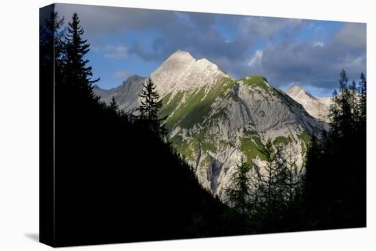 Dark Wood Skylineand Evening Mood in the Karwendel Mountain Range, Tyrol-Rolf Roeckl-Premier Image Canvas