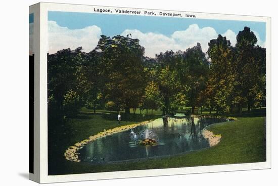Davenport, Iowa, View of a Lagoon at Vanderveer Park-Lantern Press-Stretched Canvas
