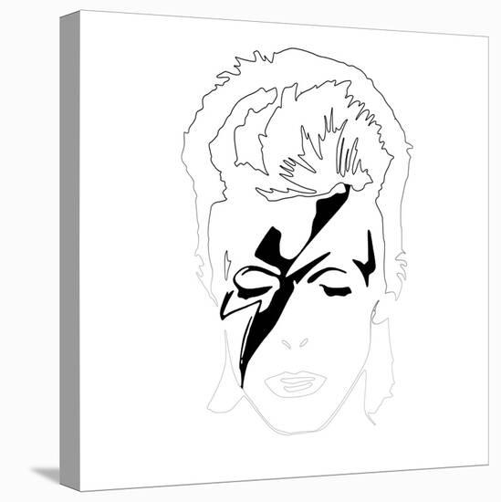 David Bowie Line Drawing-Logan Huxley-Stretched Canvas