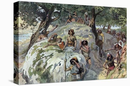 David in the wilderness of Ziph by Tissot -Bible-James Jacques Joseph Tissot-Premier Image Canvas