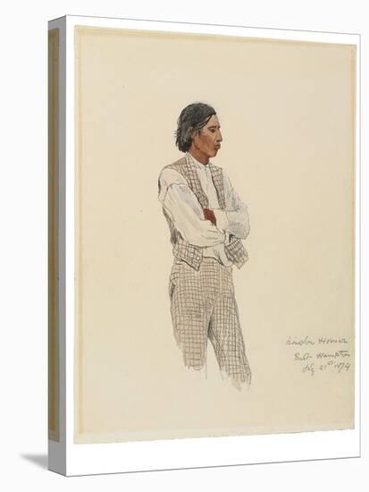 David Pharohh, the Last of the Montauks, 1874 (W/C, Gouache & Charcoal on Paper)-Winslow Homer-Premier Image Canvas