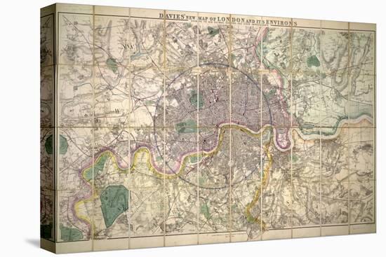 Davies' New Map of London and its Environs, 1882-Edward Stanford-Premier Image Canvas