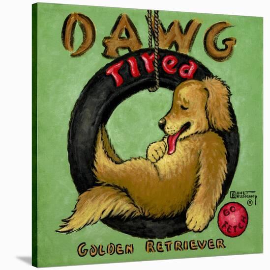 Dawg Tired-Janet Kruskamp-Stretched Canvas