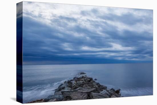 Dawn over the Breakwater at Wallis Sands SP in Rye, New Hampshire-Jerry & Marcy Monkman-Premier Image Canvas