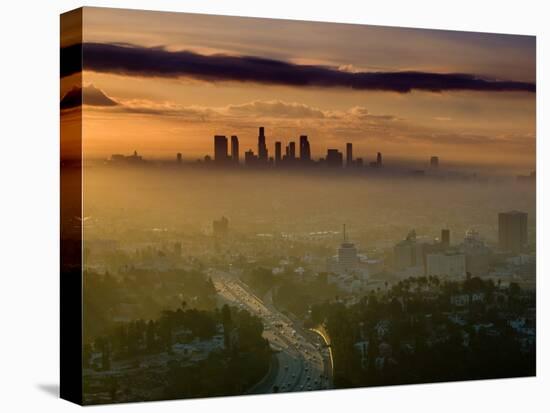 Dawn View of Downtown, Los Angeles, California, USA-Walter Bibikow-Premier Image Canvas