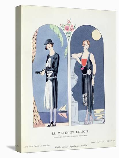 Day and Night, Plate 47 from 'La Gazette Du Bon Ton' Depicting Day and Evening Dresses, 1924-25-Georges Barbier-Premier Image Canvas