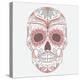 Day of the Dead Colorful Skull with Floral Ornament-Alisa Foytik-Stretched Canvas