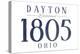 Dayton, Ohio - Established Date (Blue)-Lantern Press-Stretched Canvas