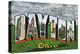 Dayton, Ohio - Large Letter Scenes, Wright Bros. Plane-Lantern Press-Stretched Canvas