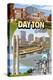 Dayton, Ohio - Montage Scenes-Lantern Press-Stretched Canvas