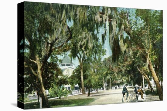 Daytona Beach, Florida - Ridgewood Ave and Hotel View-Lantern Press-Stretched Canvas