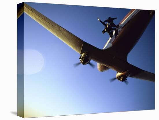 Dc-3 Airplane and Skydivers Zephyrhills, Florida, USA-null-Premier Image Canvas