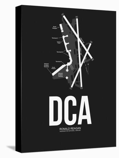 DCA Washington Airport Black-NaxArt-Stretched Canvas
