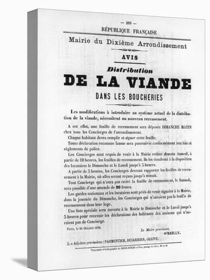 De La Viande, from French Political Posters of the Paris Commune, May 1871-null-Premier Image Canvas