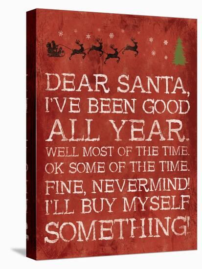 Dear Santa Nevermind Red-Jace Grey-Stretched Canvas