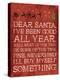 Dear Santa Nevermind Red-Jace Grey-Stretched Canvas