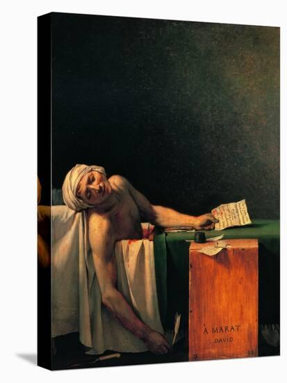 Death of Marat-Jacques-Louis David-Stretched Canvas